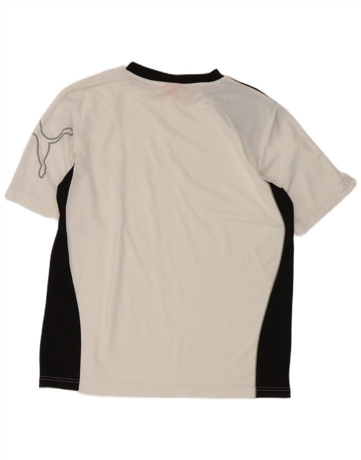 Puma Herren-T-Shirt mit Grafik, Größe S, Weiß, Farbblock