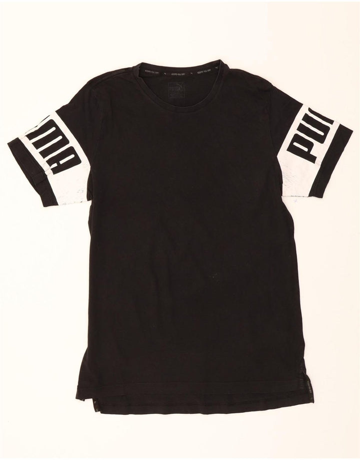 PUMA Mens Graphic T-Shirt Top Large Black Colourblock Vintage Puma and Second-Hand Puma from Messina Hembry 