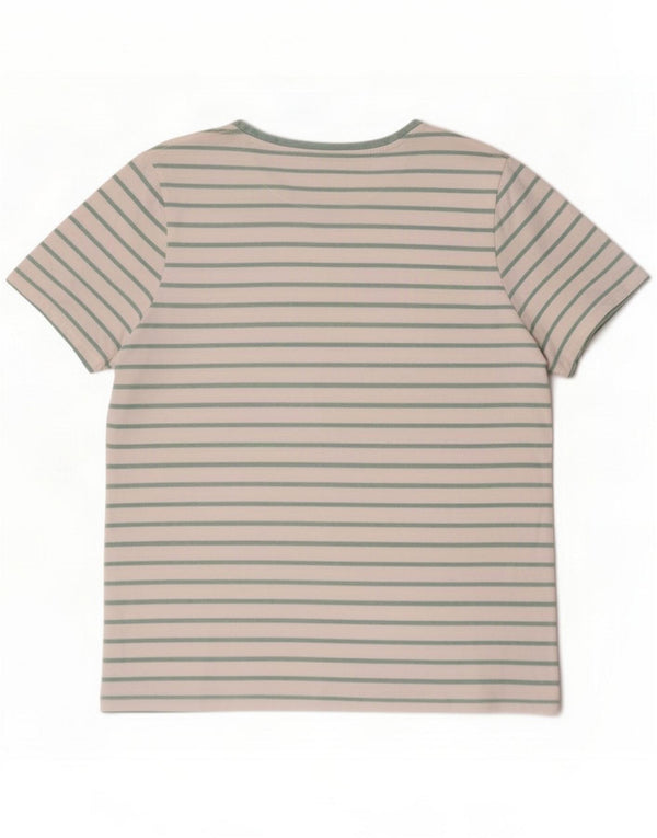 Fat Face Damen T-Shirt Top UK 16 Große weiß gestreifte Baumwolle