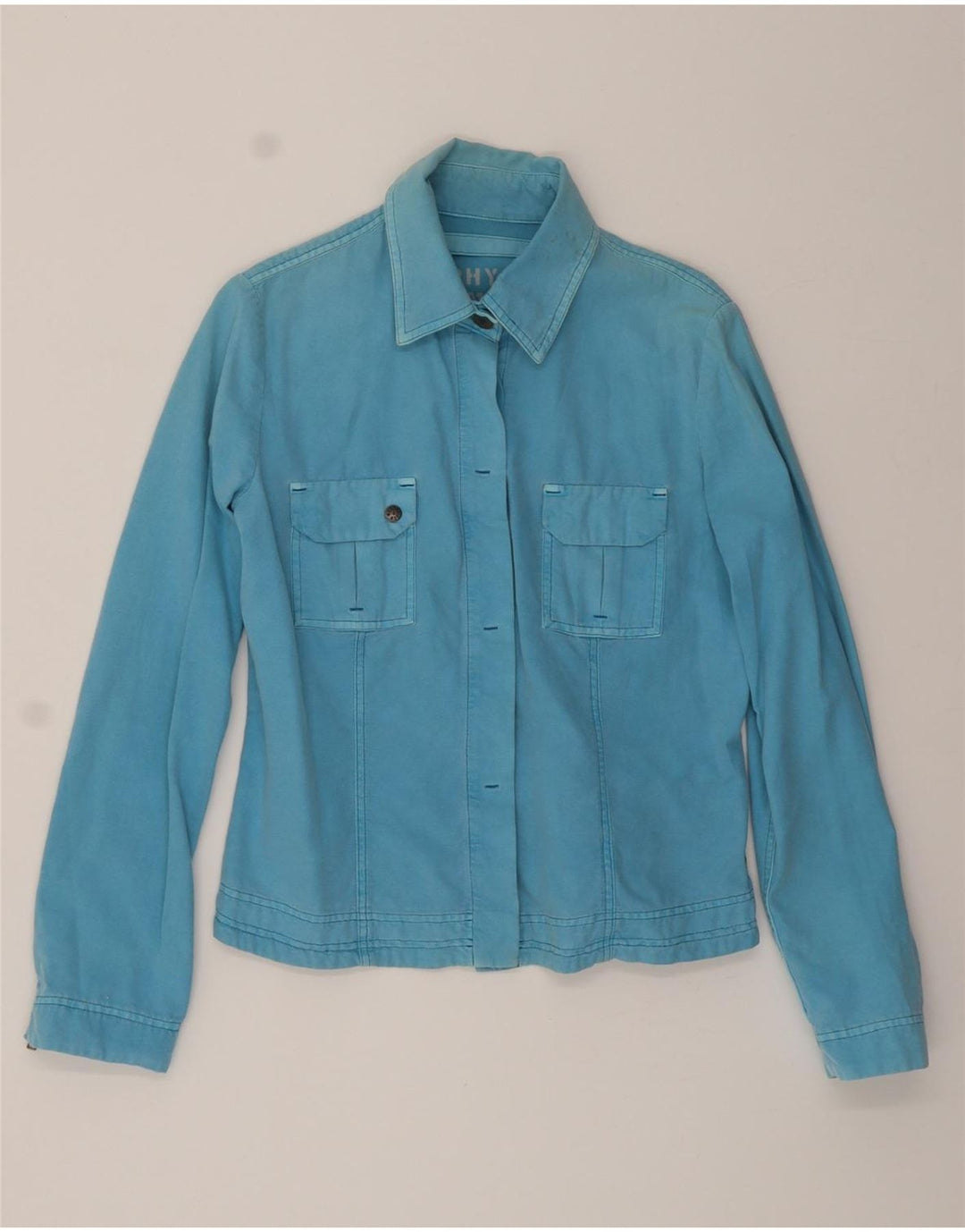 MURPHY & NYE Womens Bomber Jacket UK 14 Medium Blue Cotton Vintage Murphy & Nye and Second-Hand Murphy & Nye from Messina Hembry 