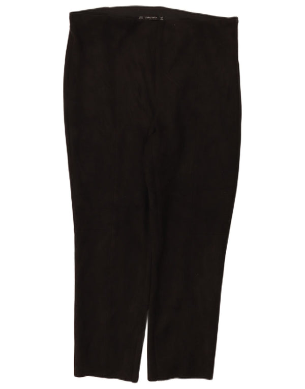 Schmale, kurze Hose von Zara für Damen, Größe 2XL, W34, L26, Schwarz, Polyester