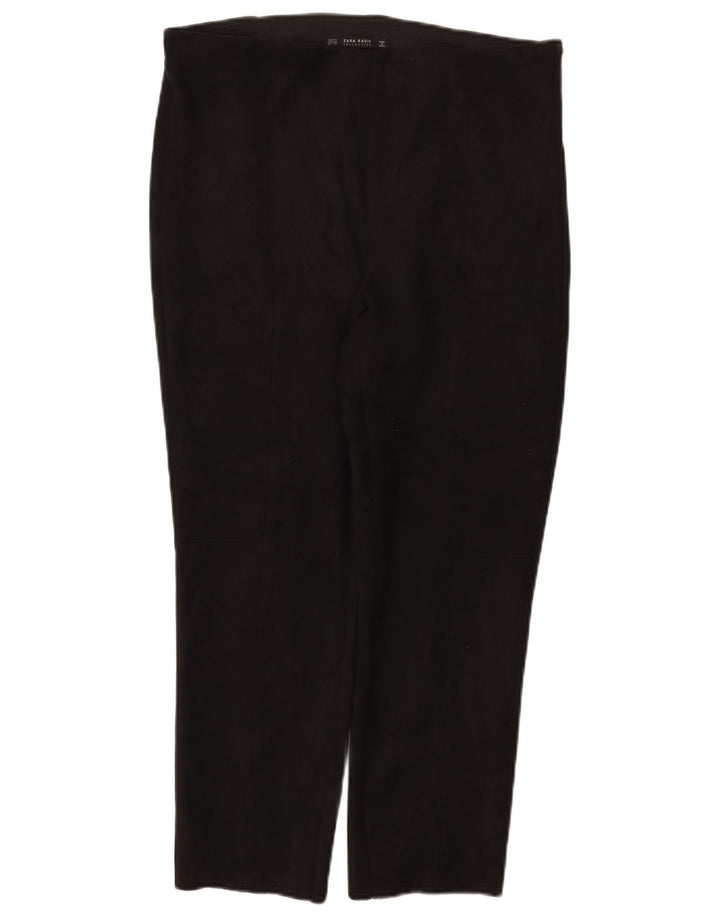 Schmale, kurze Hose von Zara für Damen, Größe 2XL, W34, L26, Schwarz, Polyester