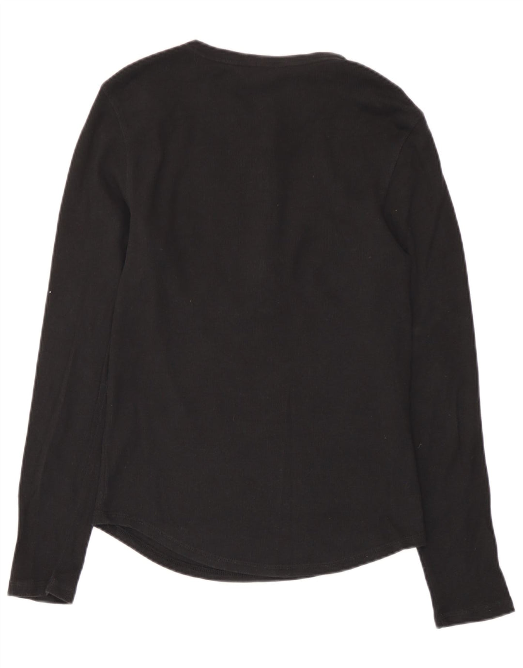 Marks & Spencer Damen Top Langarm UK 10 Small Schwarz Baumwolle