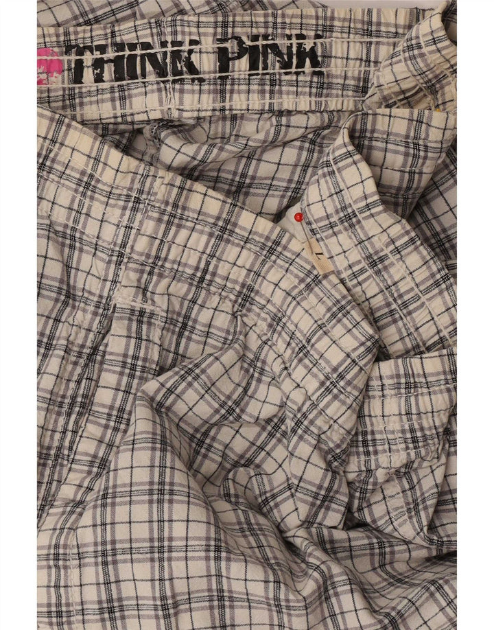Think Pink Herren-Jogginghose, Größe L, W36, L28, grau kariert