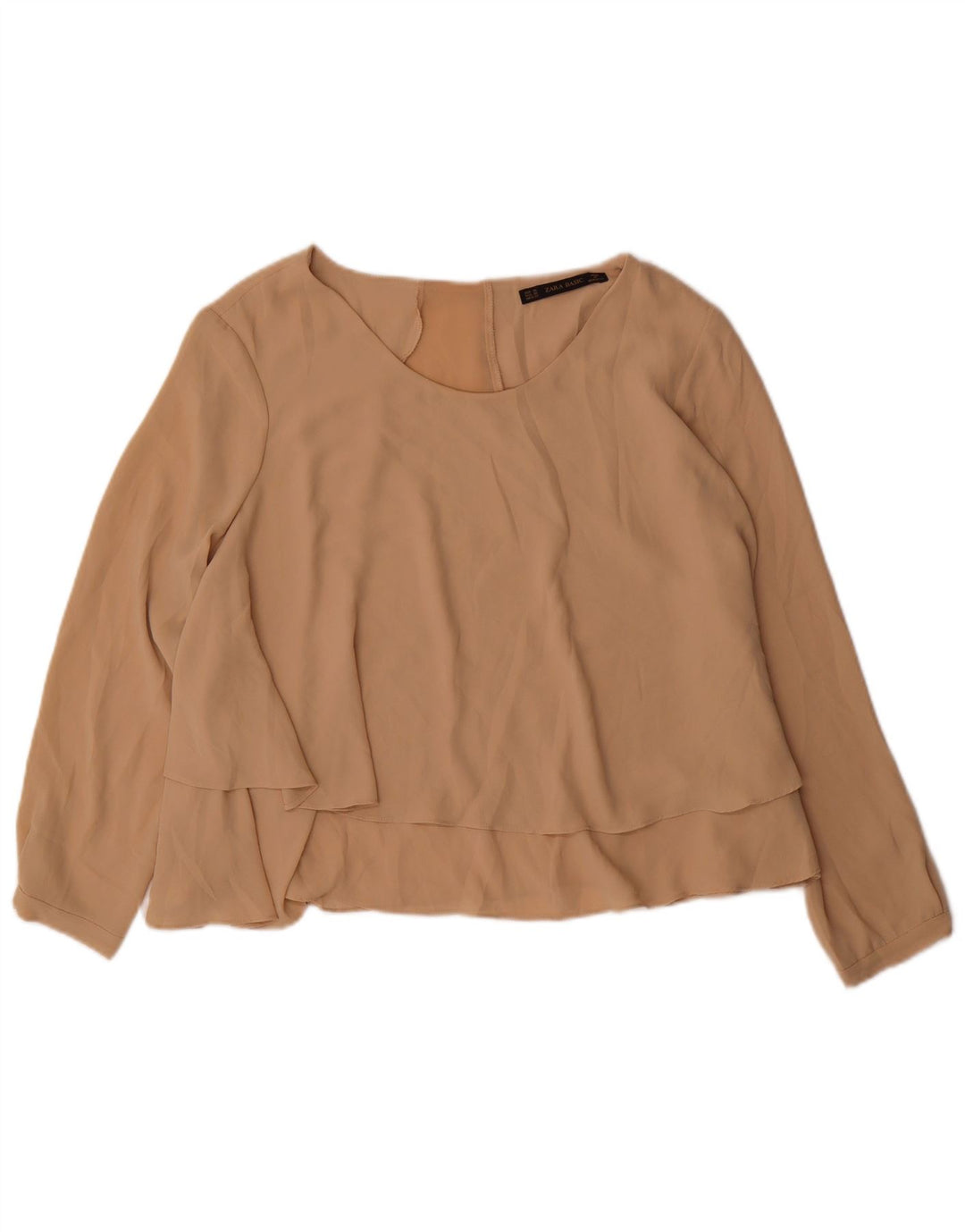 Zara Damen Hemdbluse UK 18 XL Beige Polyester