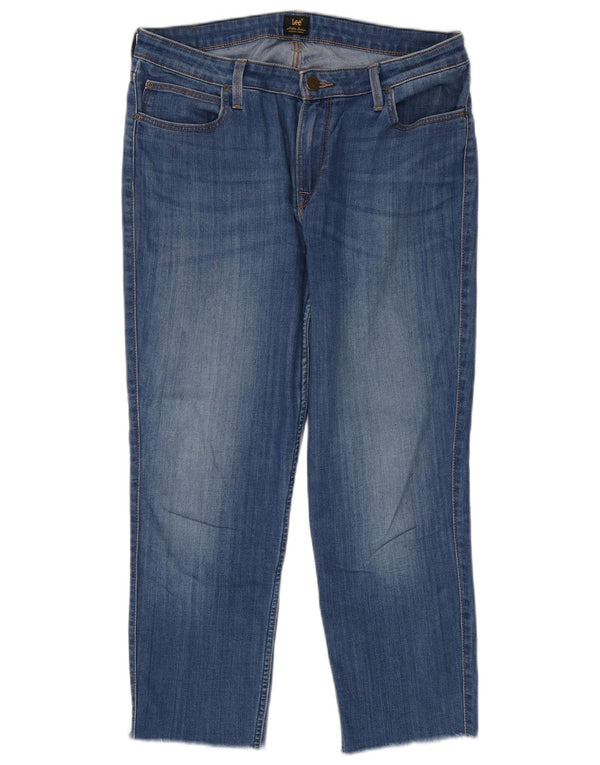 Lee Damen Scarlett verkürzte Jeans W33 L25 Blaue Baumwolle