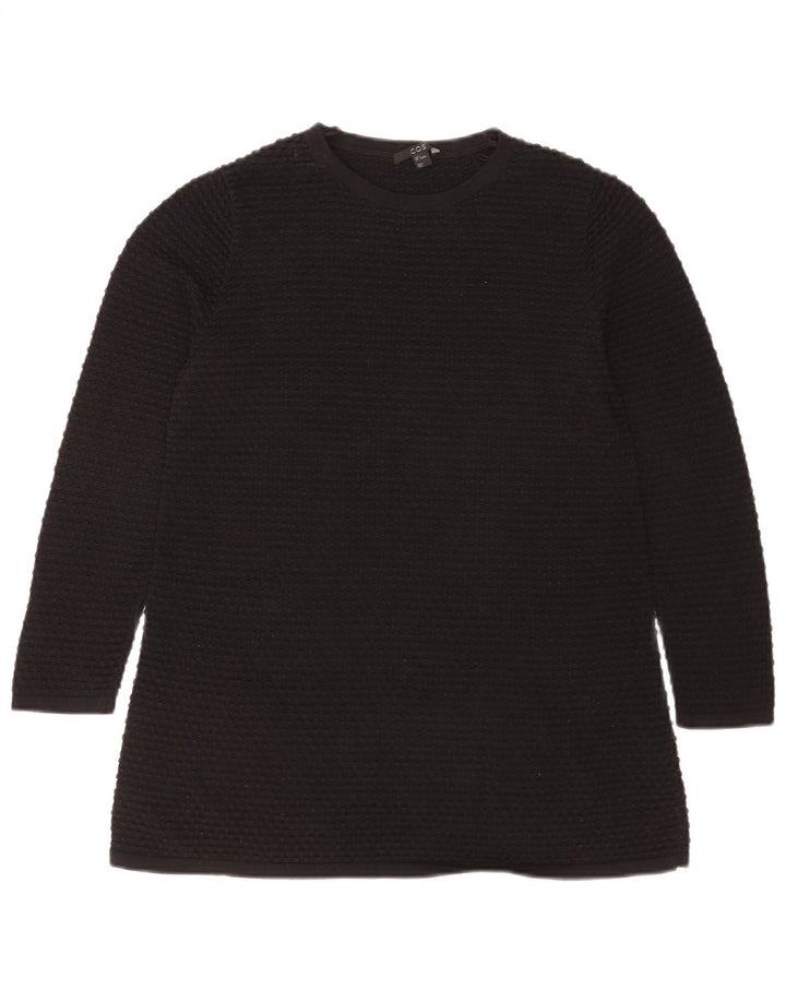 Cos Damen Top Langarm UK 10 Small Schwarz Baumwolle