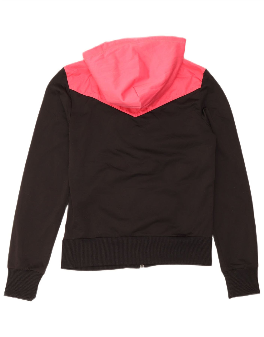 Puma Womens Zip Hoodie Pullover UK 12 Mittelschwarzes Colourblock-Polyester