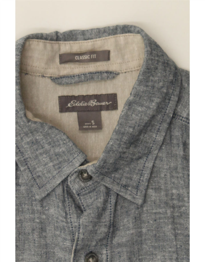 EDDIE BAUER Mens Classic Fit Short Sleeve Shirt Small Grey Hemp Vintage Eddie Bauer and Second-Hand Eddie Bauer from Messina Hembry 