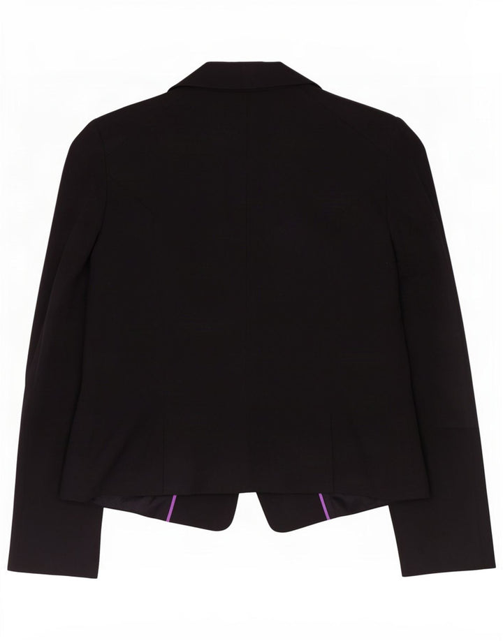 Oasis Damen-Blazerjacke mit 1 Knopf, UK 12, Mittelschwarz, Baumwolle