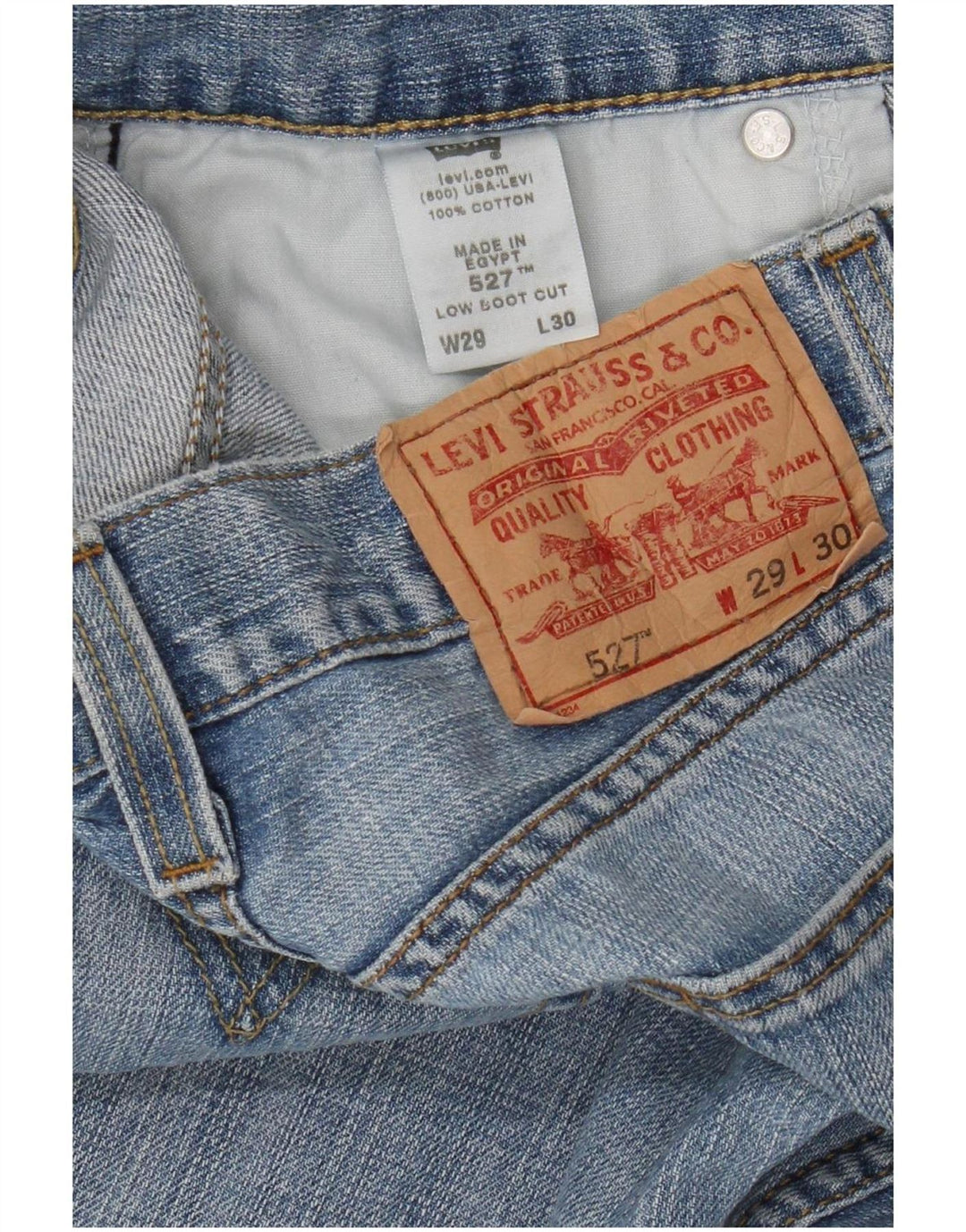Levi's Damen 527 Bootcut-Jeans mit niedriger Taille, W29, L30, blaue Baumwolle