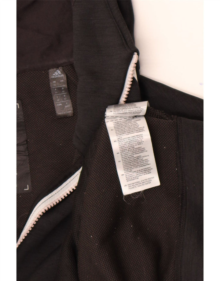 Adidas Damen Zip Hoodie Pullover UK 16 Large Schwarz Polyester