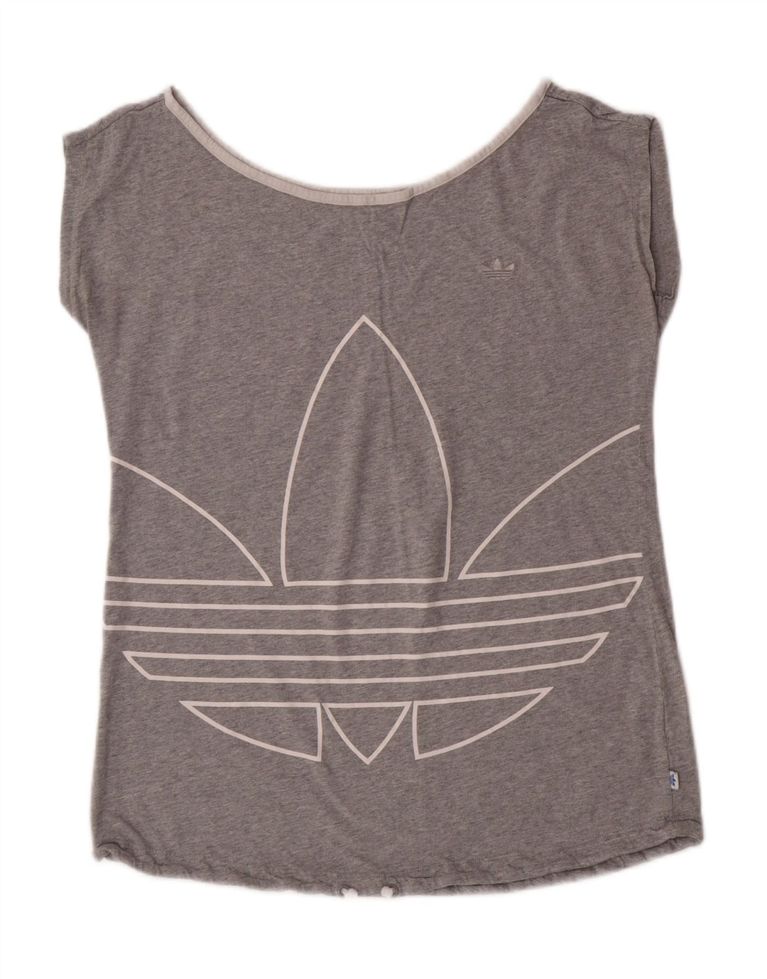 ADIDAS Womens Graphic T-Shirt Top UK 26 Large Grey Vintage Adidas and Second-Hand Adidas from Messina Hembry 