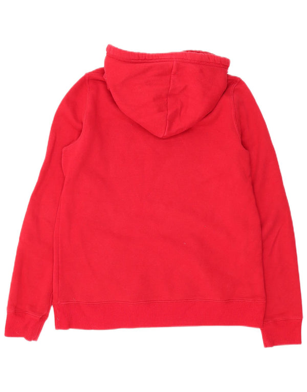 Hollister Womens Graphic Oversized Hoodie Pullover UK 10 Small Rote Baumwolle