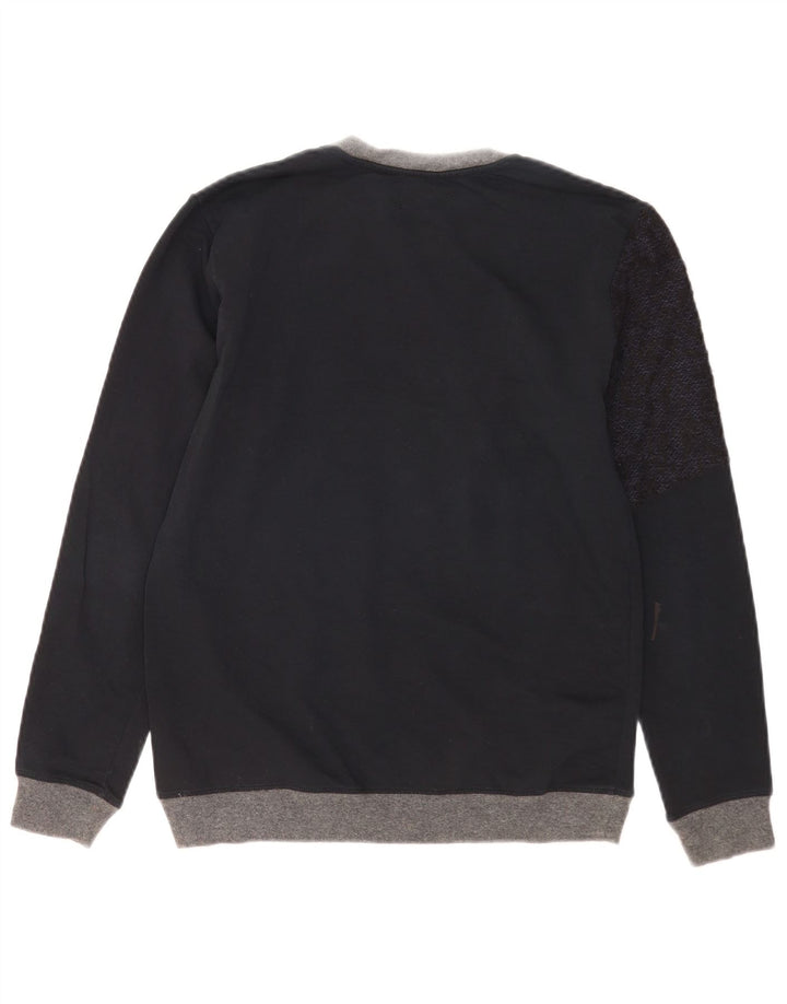 Zara Herren-Pullover mit Rundhalsausschnitt, Größe S, Marineblau, Farbblock