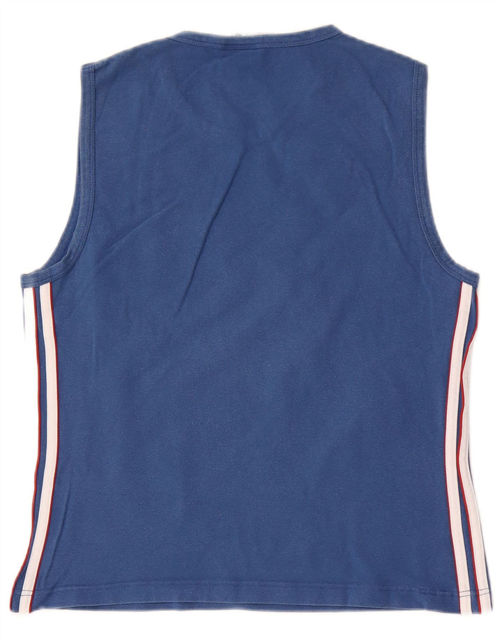 Adidas Herren Weste Top UK 36/38 Small Blaue Baumwolle