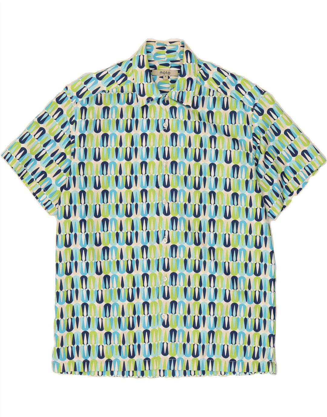 MOTO Mens Abstract Pattern Short Sleeve Shirt Medium Multicoloured Vintage Moto and Second-Hand Moto from Messina Hembry 