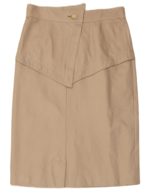 Vintage Damen Lederrock W28 Mittelbeige