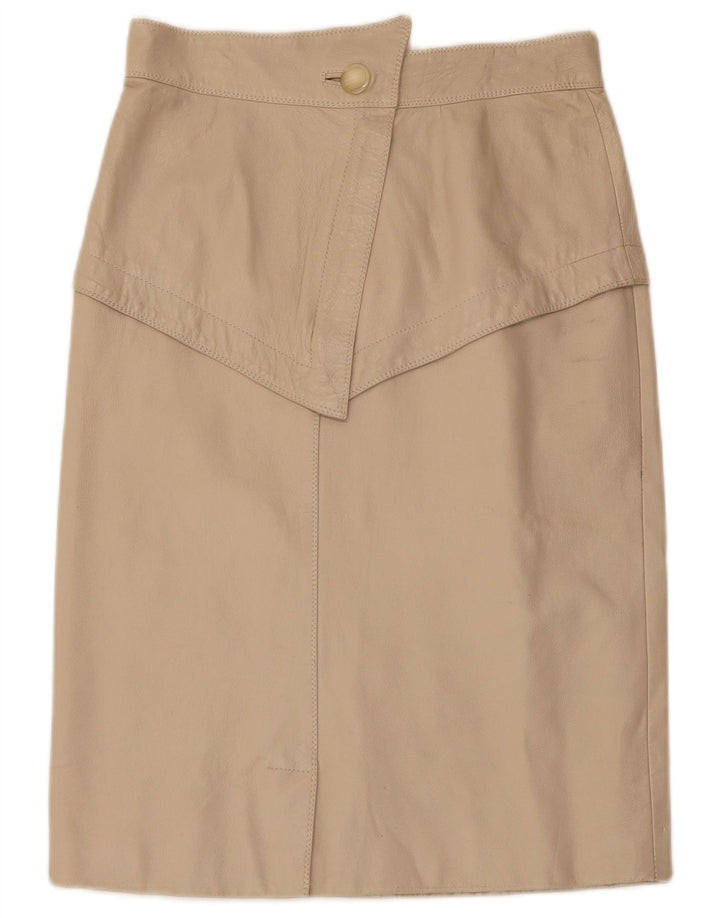 Vintage Damen Lederrock W28 Mittelbeige