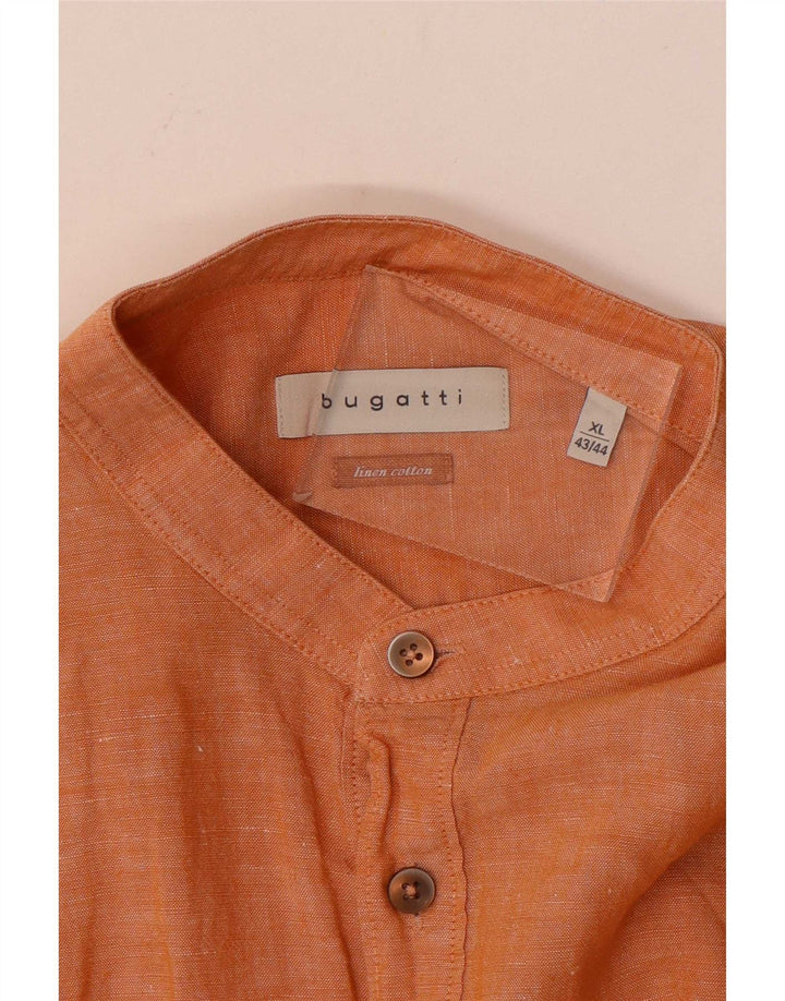 Bugatti Herren Pullover Shirt Größe 43/44 XL Orange Leinen