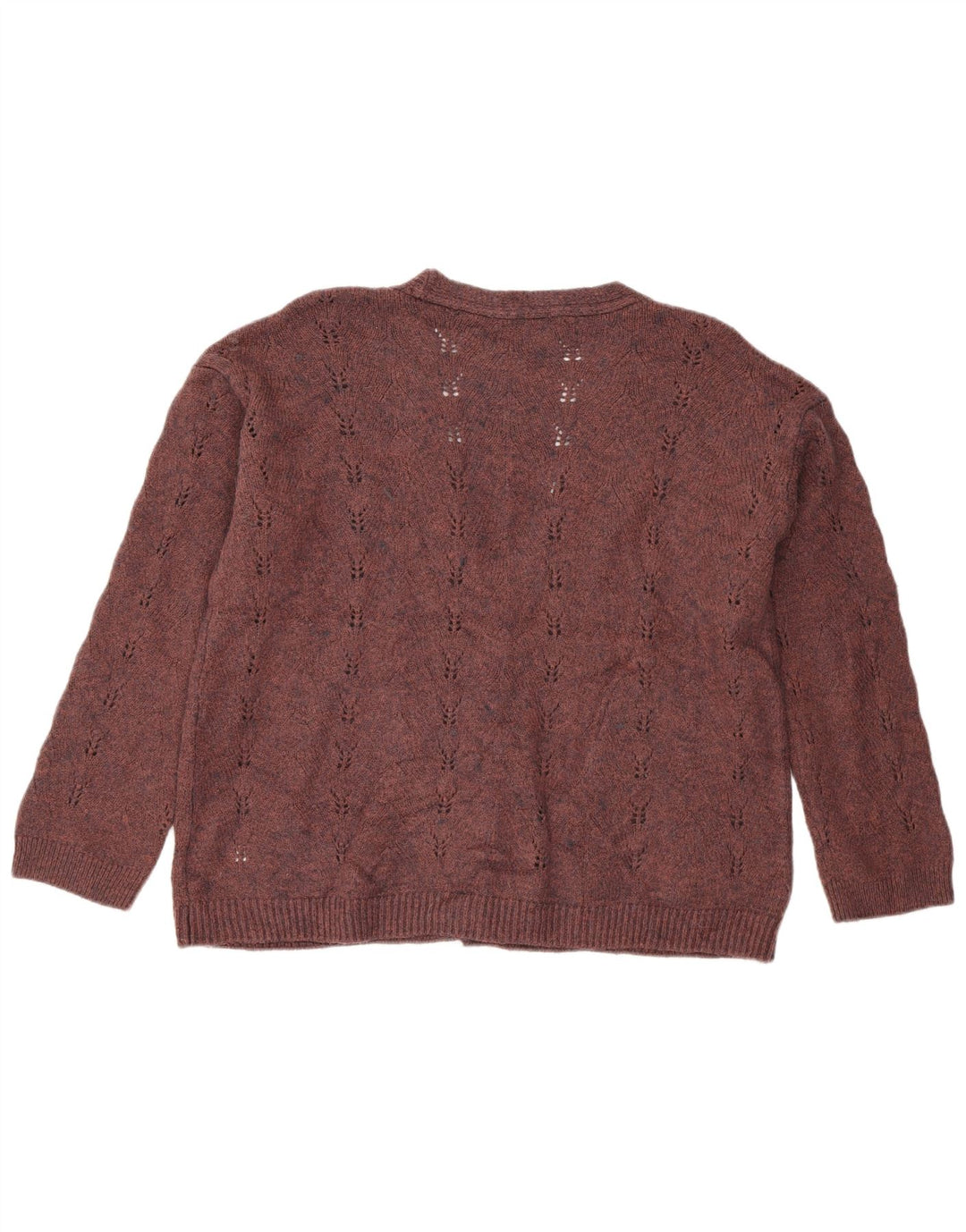 White Stuff Damen-Strickjacke mit lockerer Passform, UK 14, mittleres Kastanienbraun, Acryl