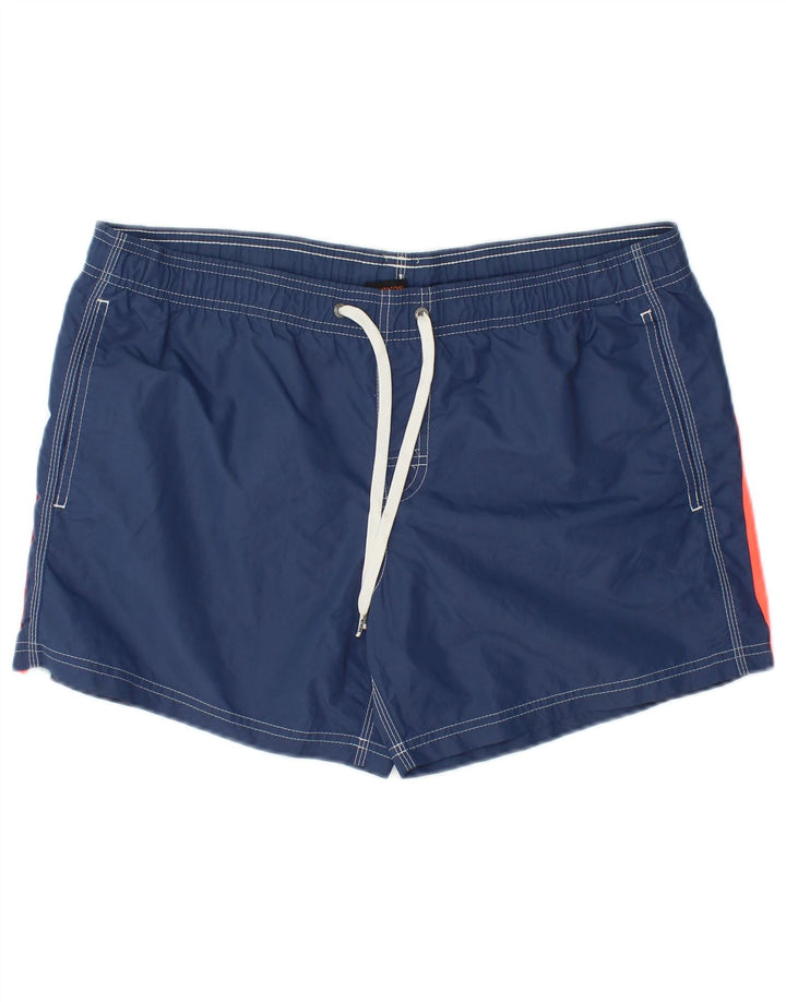 Sundek Herren-Badeshorts, groß, marineblau gestreift