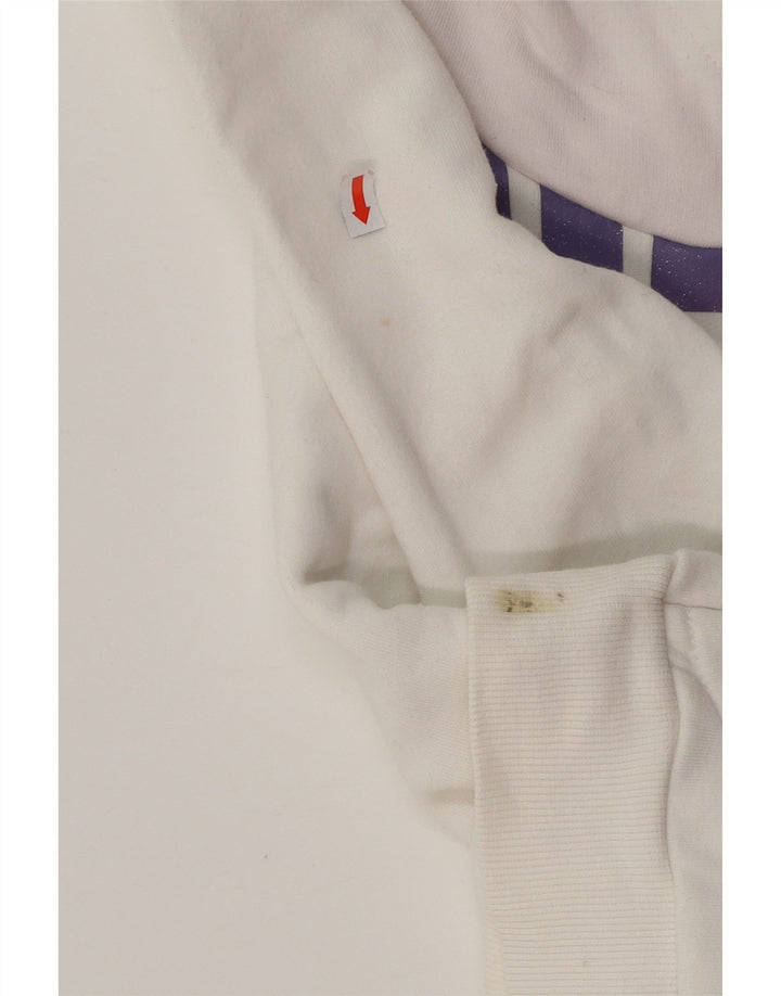 PUMA Damen Graphic Hoodie Pullover UK 8 Small Weiße Baumwolle