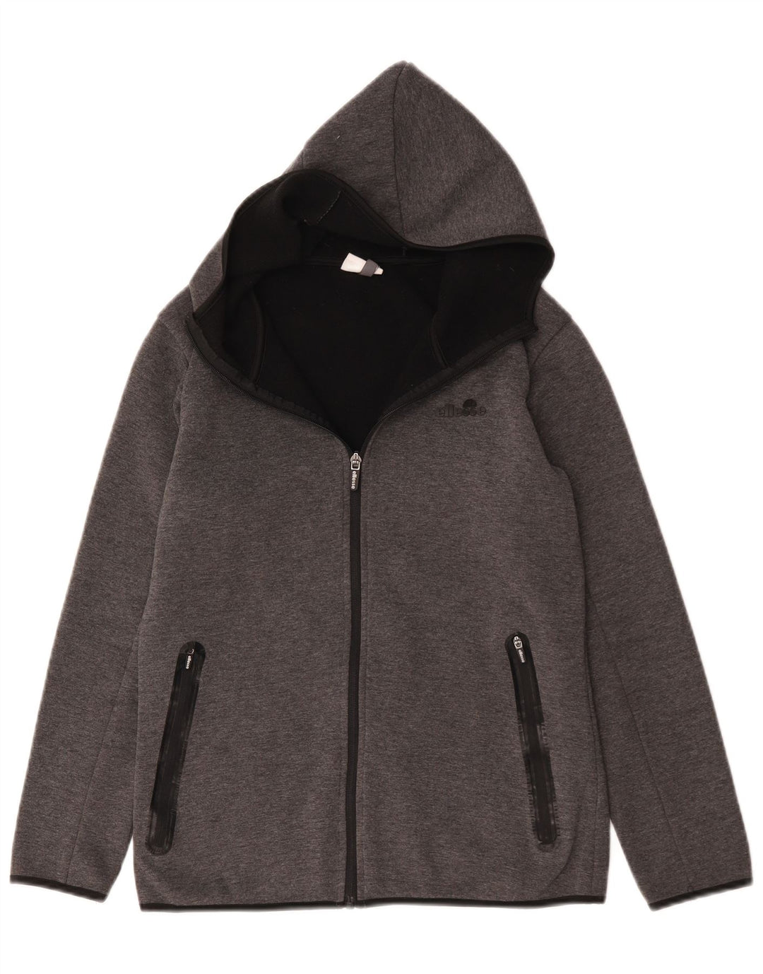 Ellesse Herren-Kapuzenpullover mit Reißverschluss, klein, grau, Polyester