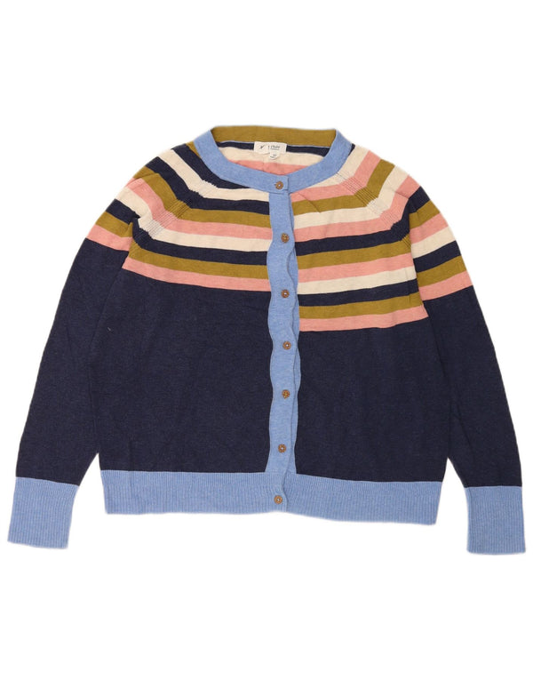 White Stuff Damen-Cardigan-Pullover, Gr. 42, groß, marineblau, gestreift, Baumwolle