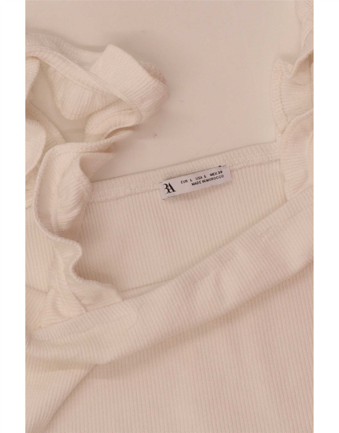 Zara Damen Crop Top UK 14 Large Weiß
