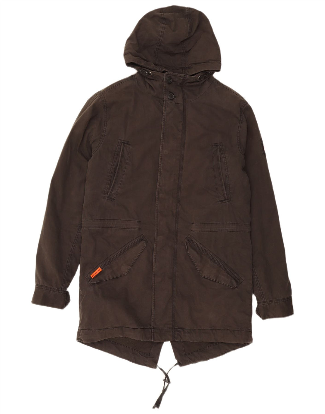 Superdry Herren Militär-Parka mit Kapuze, UK 40, Größe L, Grau, Baumwolle