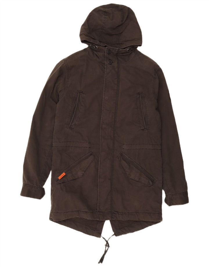 Superdry Herren Militär-Parka mit Kapuze, UK 40, Größe L, Grau, Baumwolle