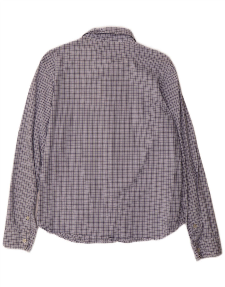 J. CREW Damen-Hemd UK 16, groß, blau kariert, Baumwolle