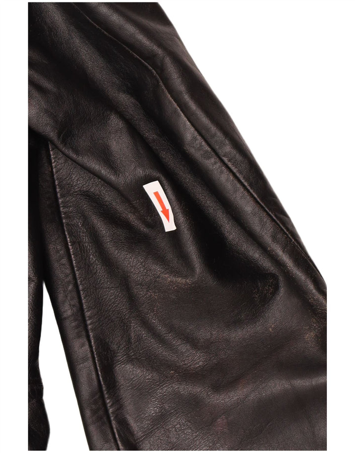 Vintage Damen Lederjacke UK 10 Kleines schwarzes Leder