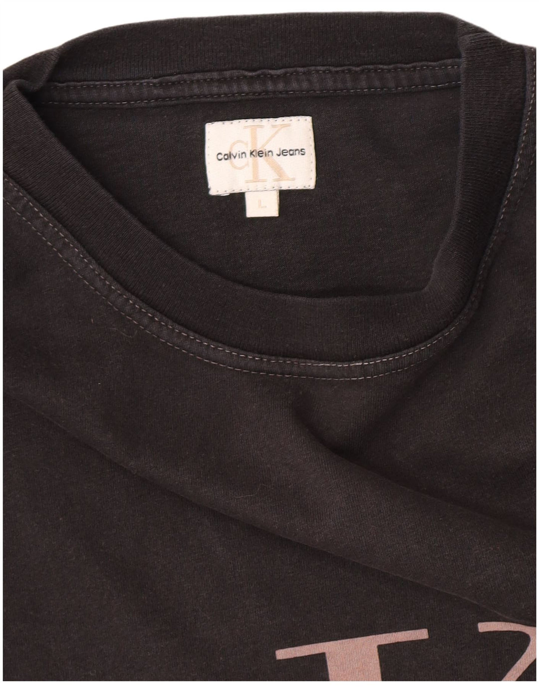 Calvin Klein Jeans Herren T-Shirt mit Grafik, Größe L, Schwarz