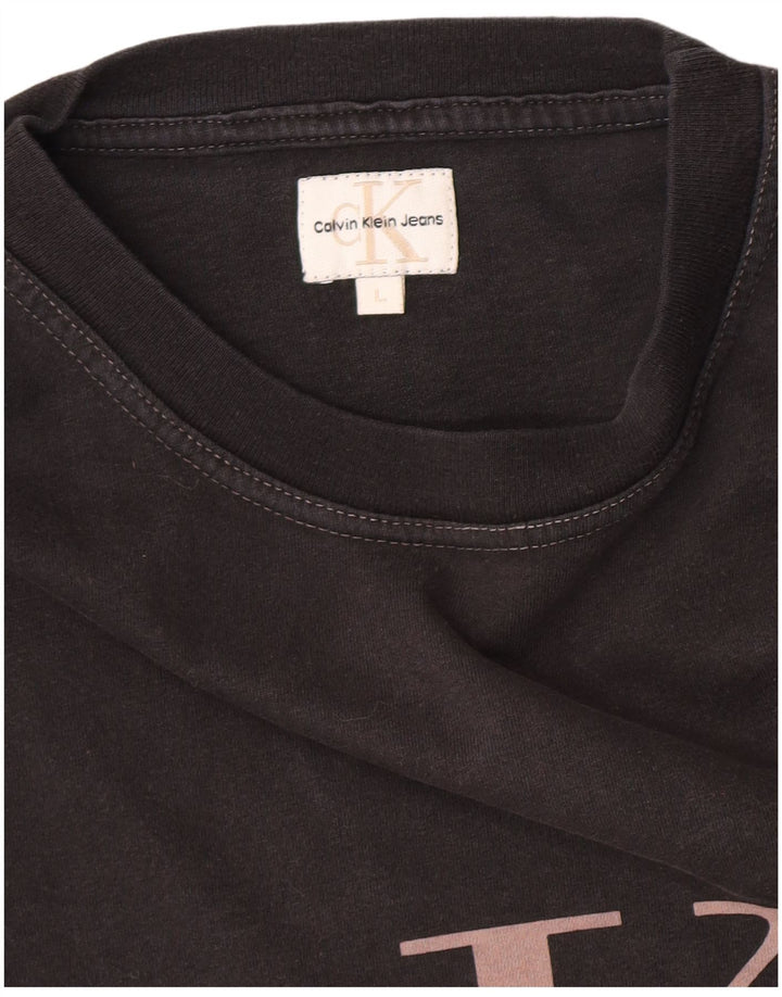 Calvin Klein Jeans Herren T-Shirt mit Grafik, Größe L, Schwarz