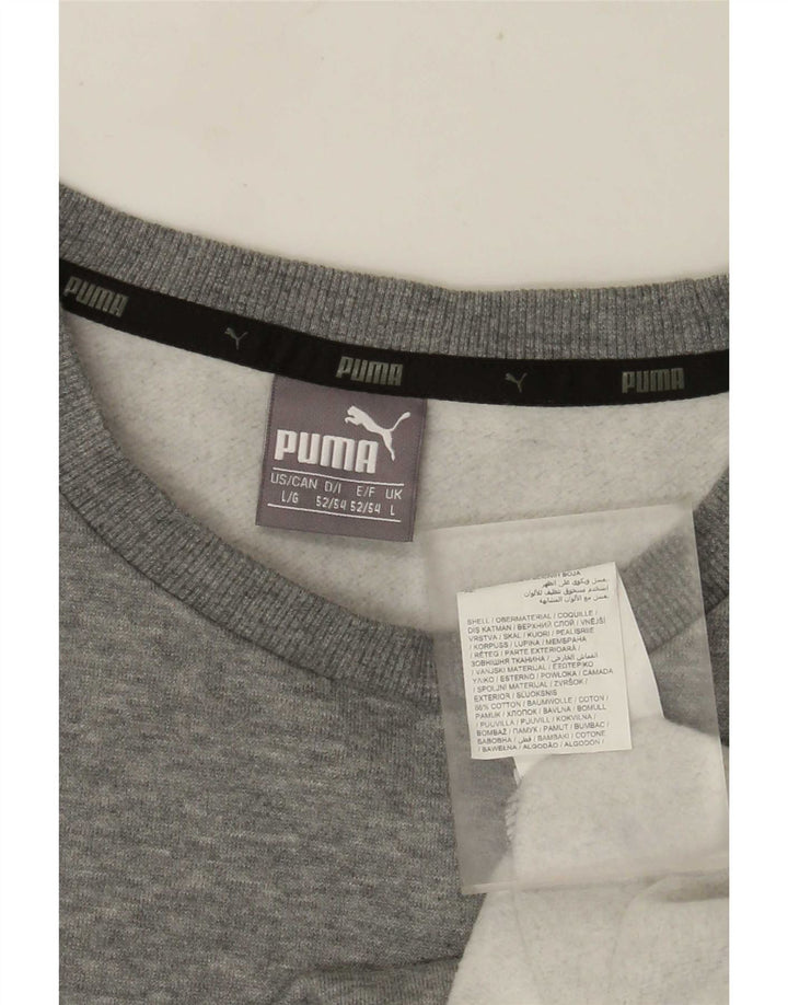 PUMA Herren Grafik-Sweatshirt-Pullover, groß, grau meliert, Baumwolle
