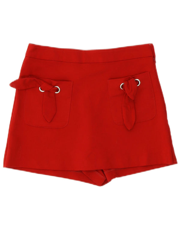 Zara Damen Skort UK 8 Small Rote Baumwolle