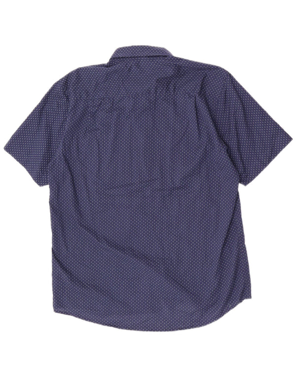 Pierre Cardin Herren-Hemd, kurzärmelig, reguläre Passform, XL, Marineblau, geometrisch