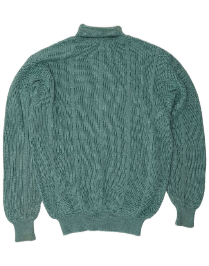 Vintage Herren Rollkragenpullover Pullover Groß Grün