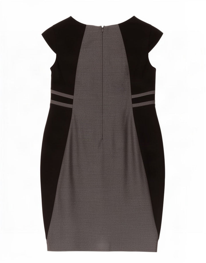 Marks & Spencer Damen Etuikleid UK 14 Mittelgraues Colourblock-Polyester