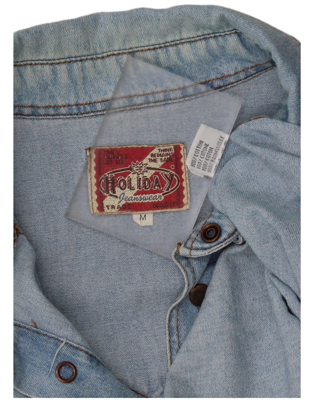 HOLIDAY Herren-Jeanshemd aus mittelblauer Baumwolle