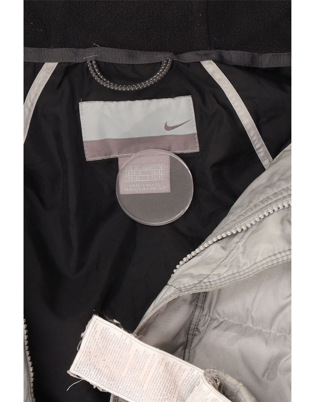 Nike Herren Kapuzenmantel mit lockerer Passform, gepolstert, UK 39/41, mittelgraues Polyester