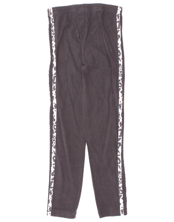 Adidas Leggings für Mädchen, 6–7 Jahre, schwarze Baumwolle mit Animal-Print