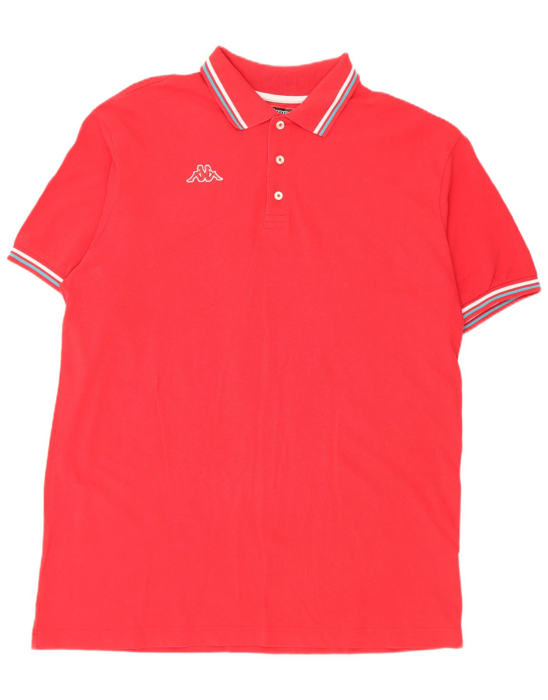 Kappa Herren Poloshirt 3XL rot gestreift aus Baumwolle
