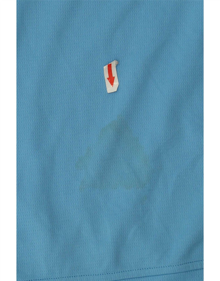 Adidas Herren-Pullover-Trainingsanzug-Oberteil mit Reißverschluss und Halsausschnitt, mittelblaues Polyester