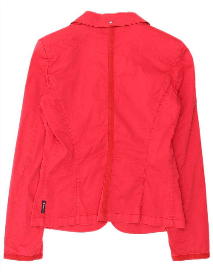 Armani Jeans Damen 3-Knopf-Blazerjacke US 8 Mittelrosa Baumwolle
