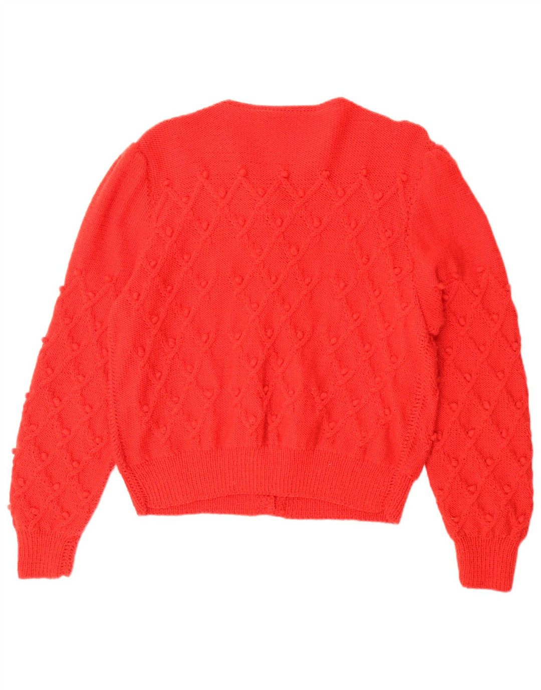 Vintage Damen Oversized Cardigan Pullover UK 16 Groß Rot