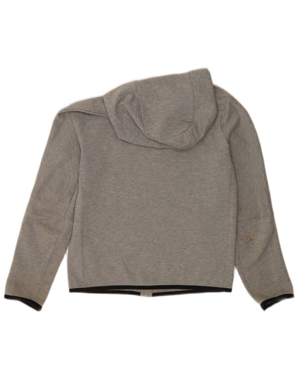 Nike Jungen-Kapuzenpullover mit Reißverschluss, 12–13 Jahre, groß, grau gefleckte Baumwolle