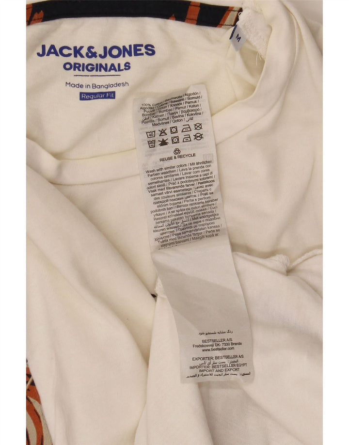 Jack & Jones Herren-T-Shirt mit regulärer Passform, mittelweiß, mit Blumenmuster